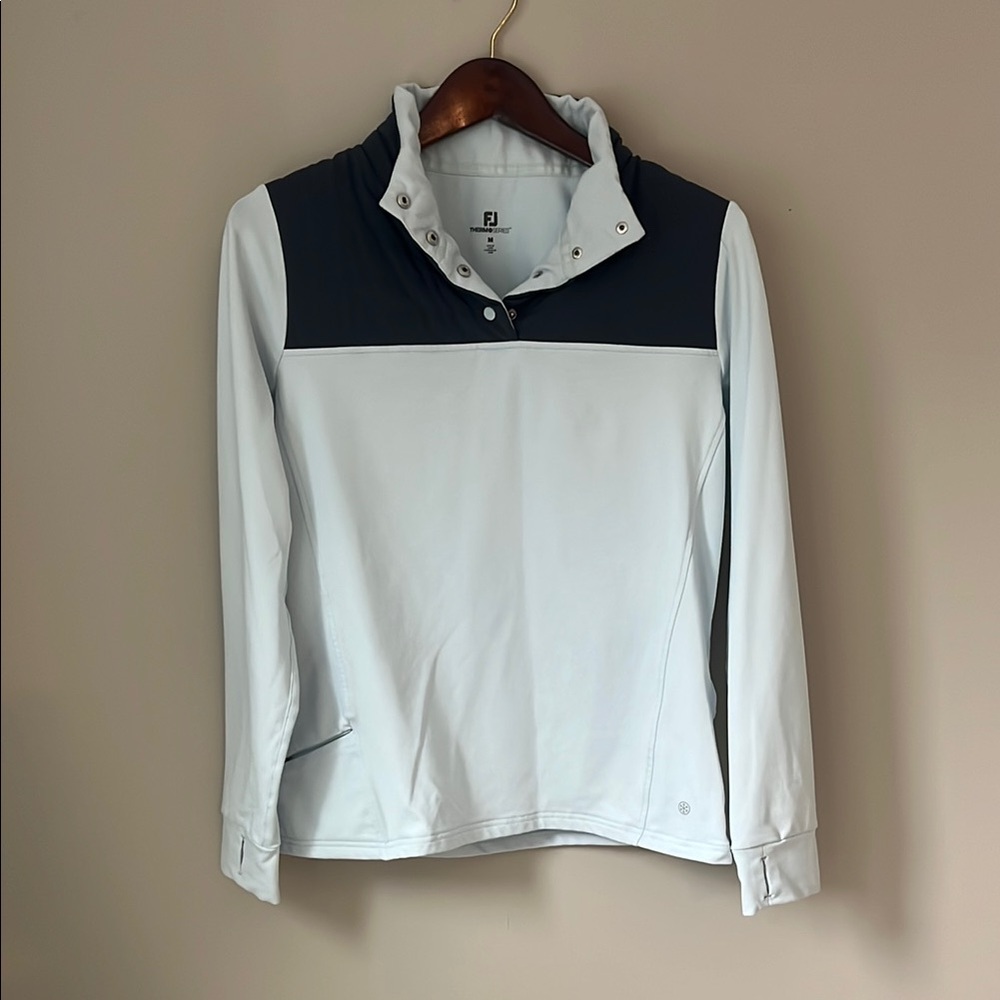 FootJoy White and Black Long Sleeve Pullover